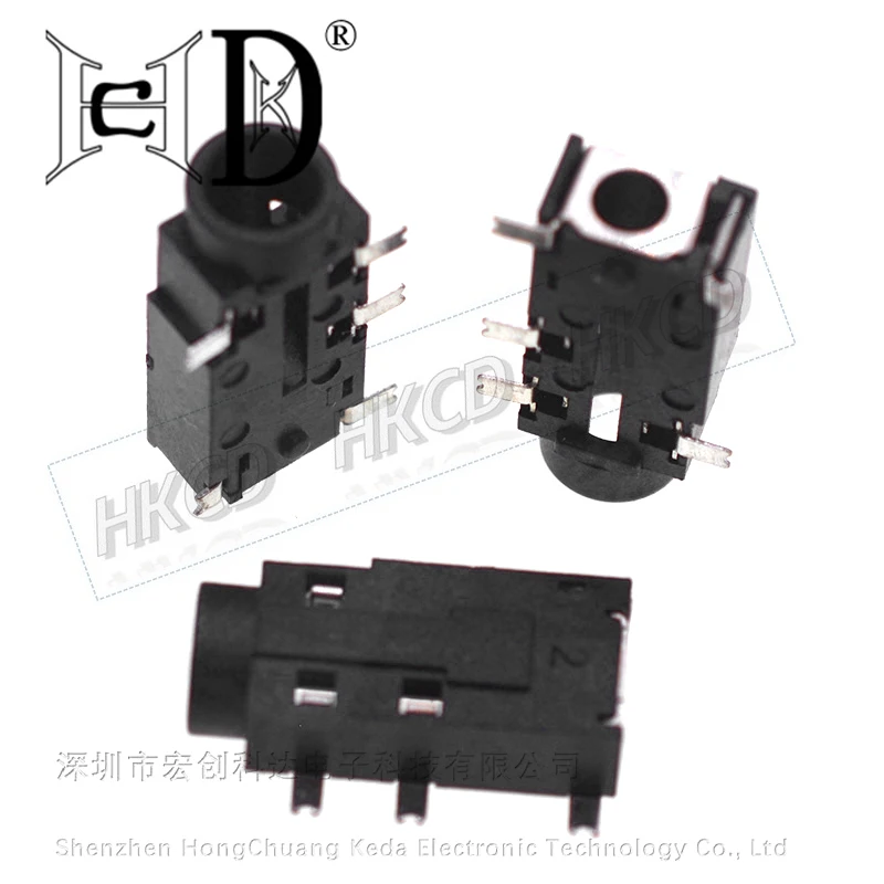 10Pcs PJ381 3.5mm Stereo Audio Jack Connector 4Pin SMD Surface Mount Horizontal Female Headphone Socket for PCB DIY Electronics