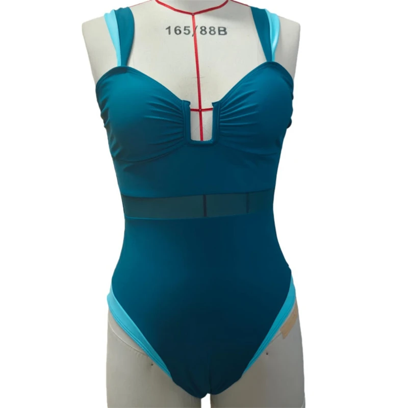 

Low Cut V-Neck Swimwear Striped Womens One Piece Swimsuits Push Up Full Coverage Slimming Bathing Suit 2026