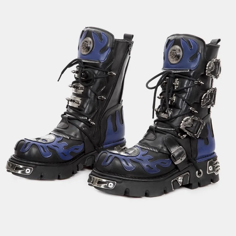 

Мотоциклетные ботинки с металлическими заклепками и лоскутной вышивкой, сексуальные матовые кожаные ботинки с круглым носком, новые поступления, модные женские ботинки