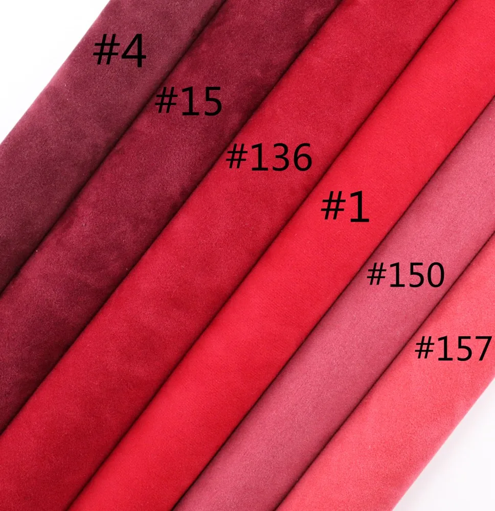 20/50x120cm Doulde-Sided Artificial Suede Velvet Faux Leather Flock Fabric Leather For Handbag Bows DIY Decoration H0608