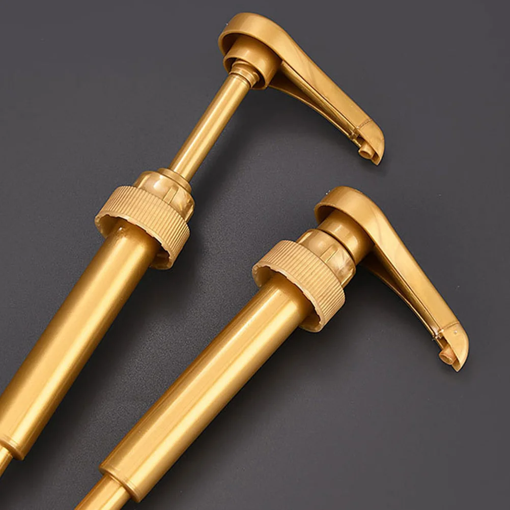 

5pcs Syrup Pump Kitchen Coffee Bar Tool Golden Squeeze Head Durable Plastic Replacement Dispensers For Bottles