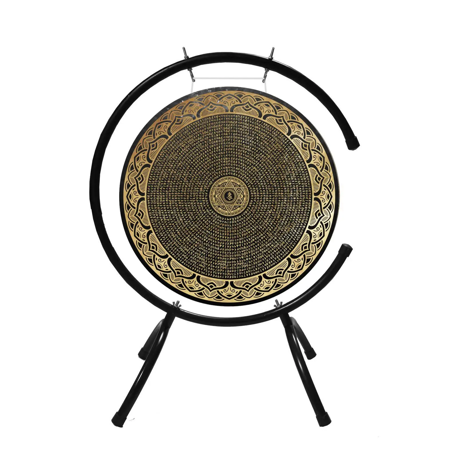 

22-дюймовый (55 см) гонг ручной работы с мантрой Шурангама и подставкой типа C