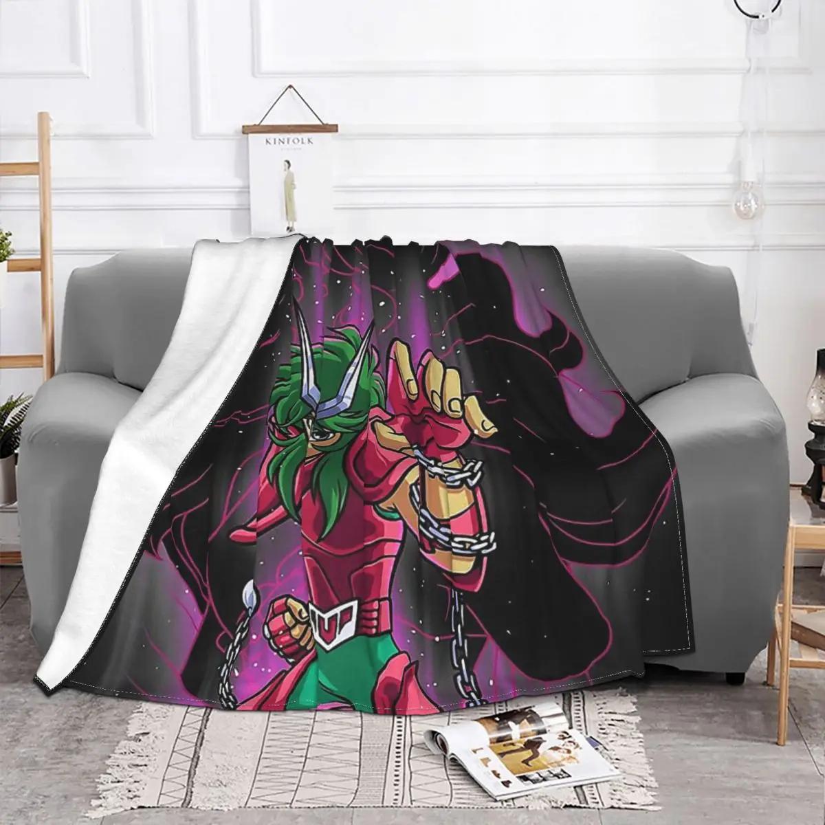 Knights Of The Zodiac Manga Series Blanket Fleece Flannel Spring Autumn Cute Shun Of Andromeda Throw Blankets For Sofa Rug Piece