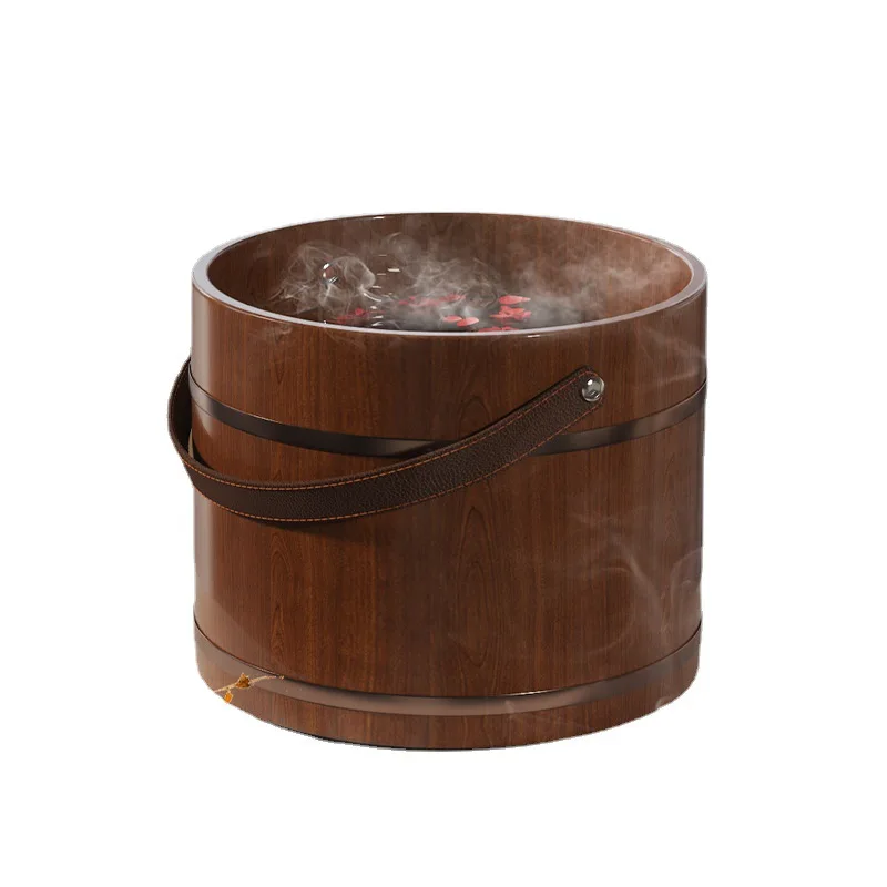 

Portable Cedar Wood Solid Insulation Foot Bucket en Barrel Bath Wash Basin