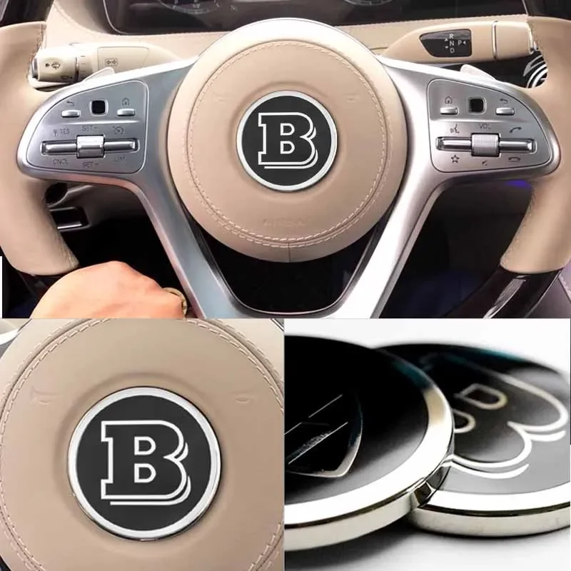 

1PCS 52/58/73mm Maybach BRABUS Steering Wheel Badge Emblem Decorative Sticker For Mercedes benz GLA C E S Class Auto Accessories