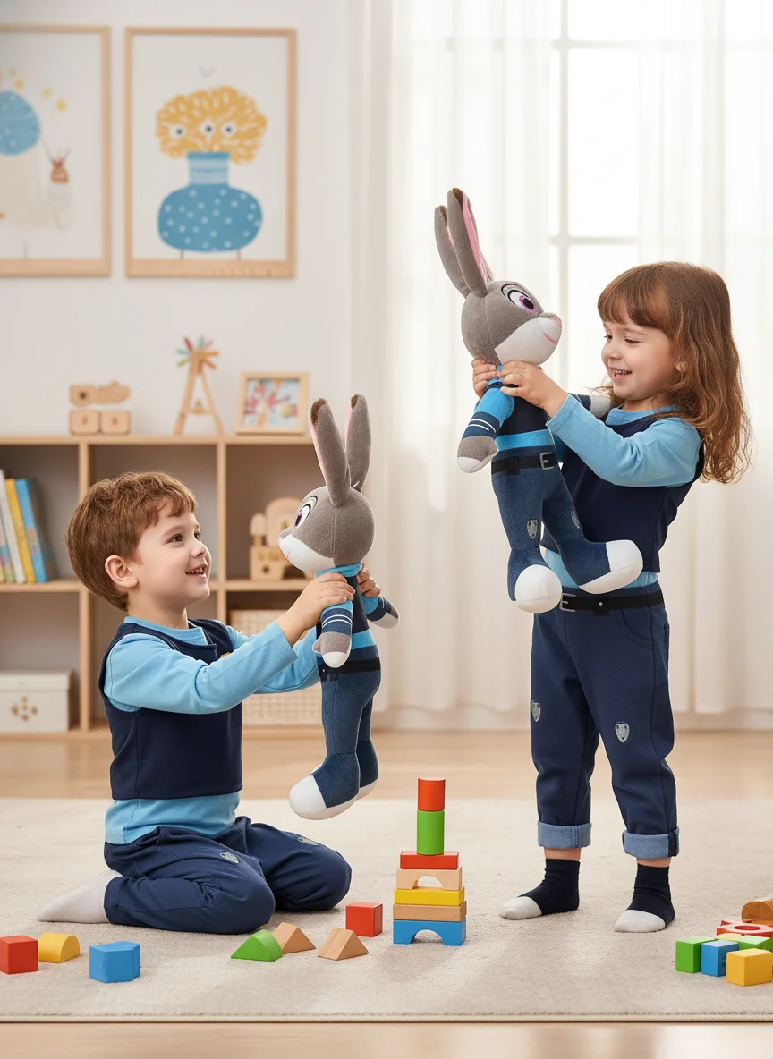 35 cm Disney Zootopia Charakter Nick Wilde Judy Hopps Cartoon süßes Spielzeug Puppe Modell Geburtstag Weihnachtsgeschenk für Kinder Freunde