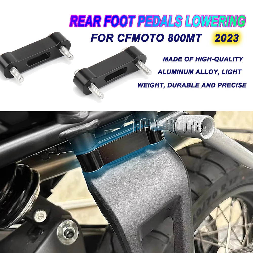 For CFMOTO 800 MT 800MT 800Mt 800mt 2023 Motorcycle Aluminum Rear Foot Peg Rest Footpegs Lowering Kit Bracket 20mm