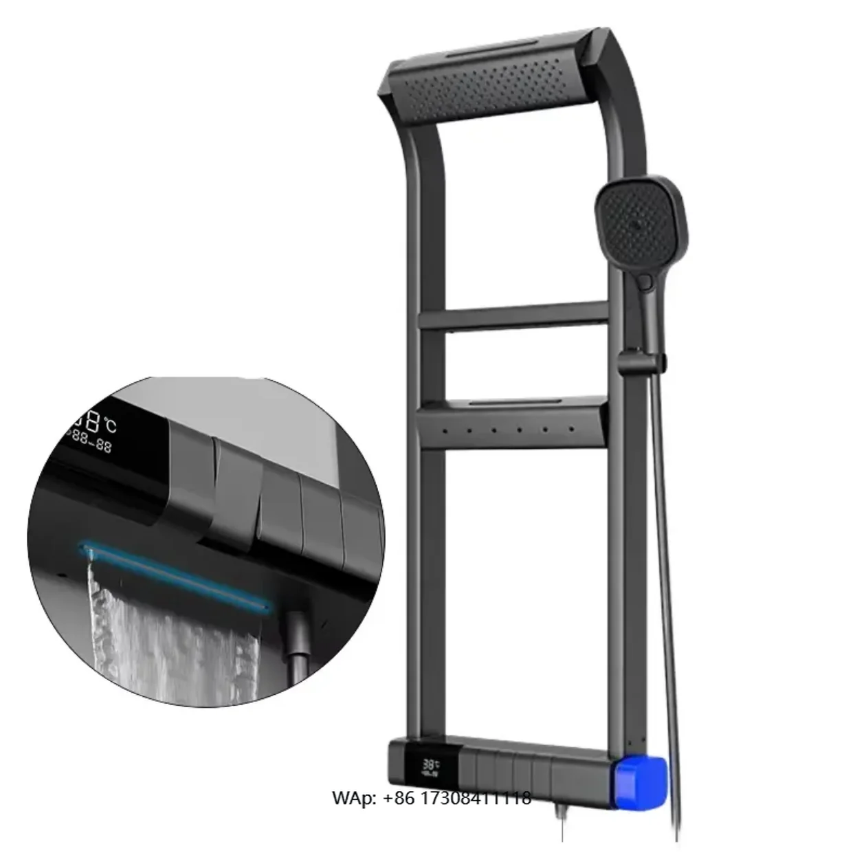 

Contemporary 360 Degree Top Shower LED Digital Display Thermostatic Panel 360 Modern Piano Keys Bathroom Shower Set