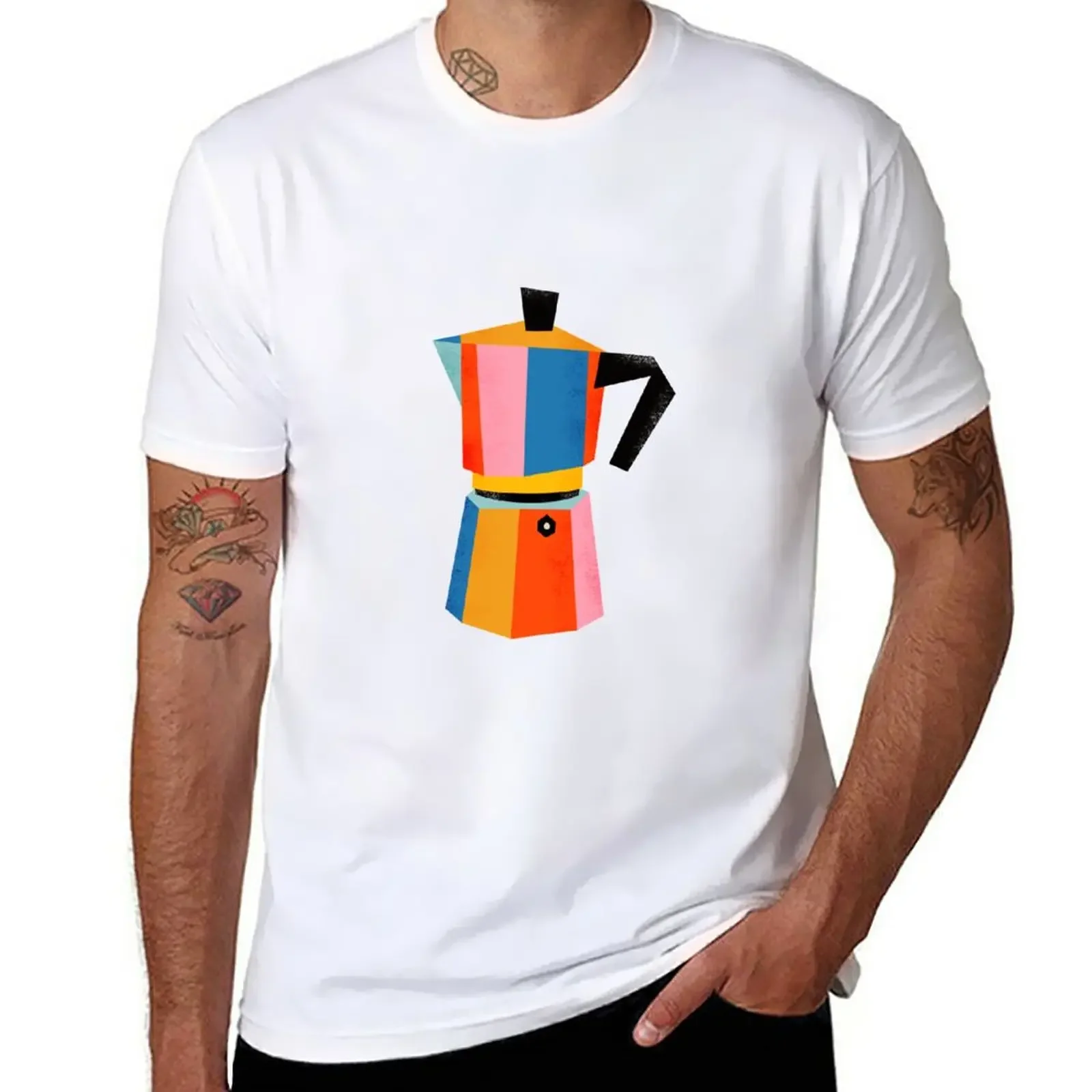 New Multicolor Moka Pot T-Shirt graphics t shirt tees sublime t shirt custom t shirts mens long sleeve shirts