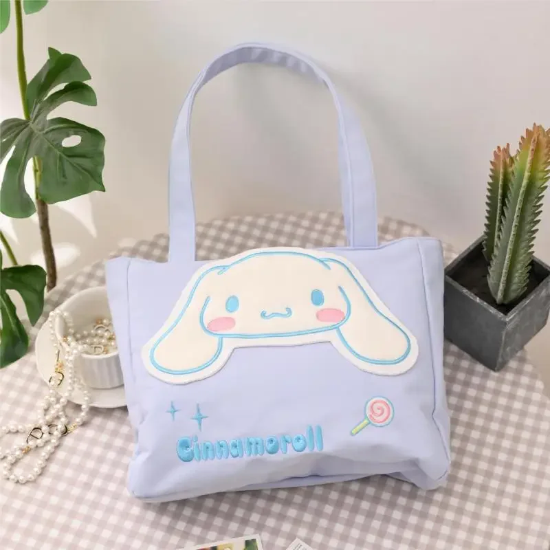 حقيبة كروس جديدة بكتف واحد مطرزة كورومي هالو كيتي محمولة ذات سعة كبيرة سينامورول كاواي ماي ميلودي