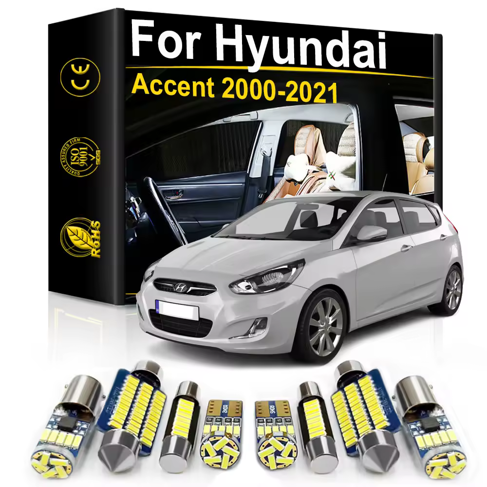 אביזרים לרכב LED תאורה פנימית לרכב Hyundai Accent 2 3 4 5 LC MC RB HC 2000 2007 2008 2010 2011 2012 2016 2017 2019 2020 2021