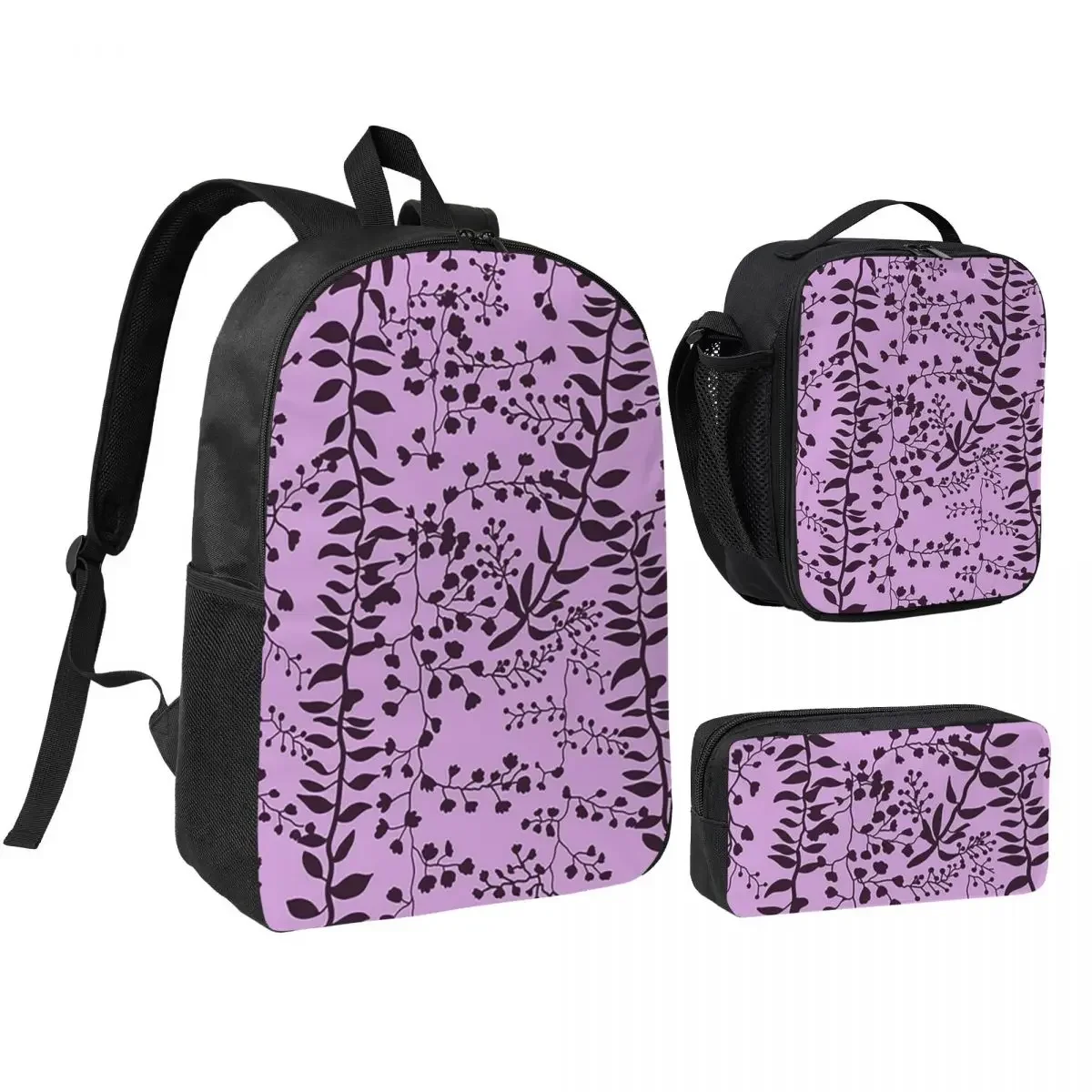 Bella Swan Lavender Freesia Backpack Boys Girls BookBag School Bag Shoulder Bags 3ps Insulated Lunch Bag Pencil Case