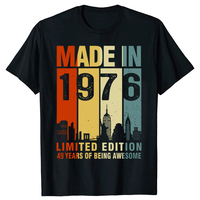 Funny Made In 1976 Limited Edition 49 Years Of Being Awesome T Shirts Gifts Mens Clothing Fashion Casual Loose Oversized T Shirt