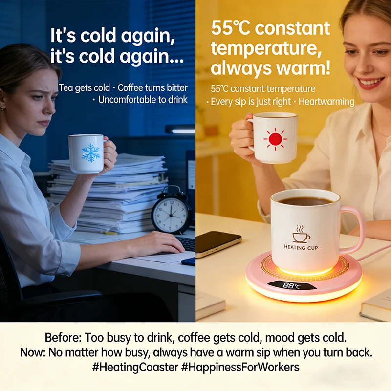 New USB Heating Coaster Constant Temperature Smart Warmer Pad for Coffee Milk Mug Office Home Automatic Thermal Cup Heater
