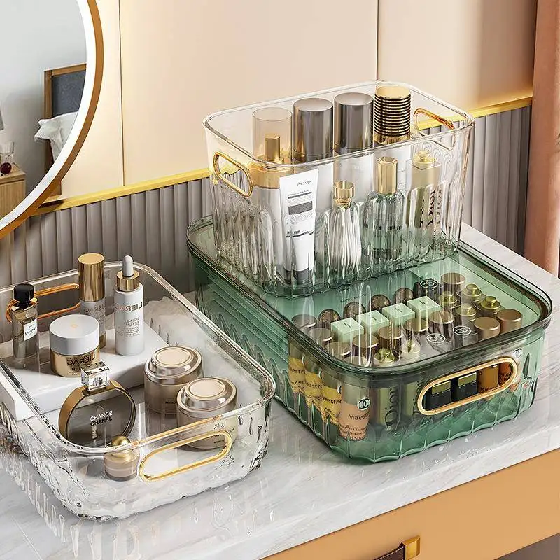 

Large Capacity Acrylic Storage Box Transparent Clutter Organizer Box Home Desktop Luxury Snack Storage Basket Jewelry Box