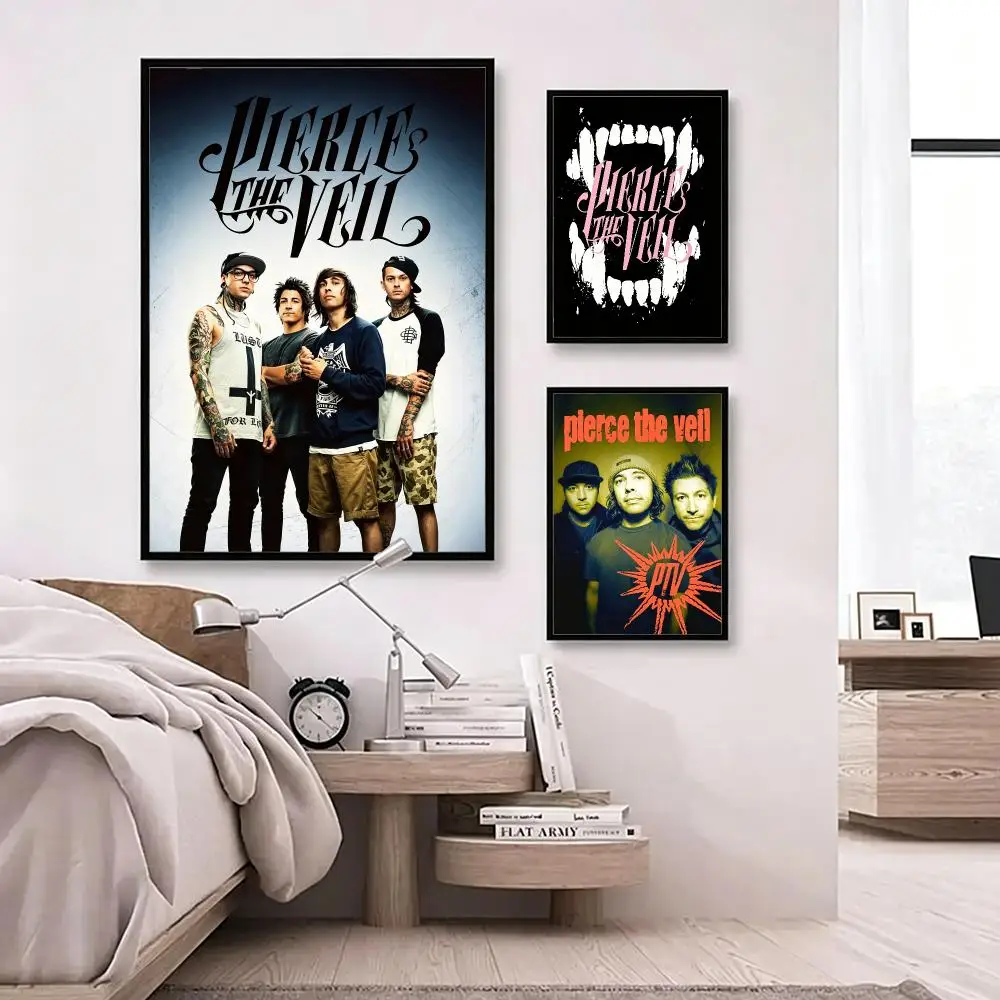 band Pierce The Veil Poster Poster HD Waterproof Self-adhesive Art Print Wall Decor for Bedroom Living Room Gift