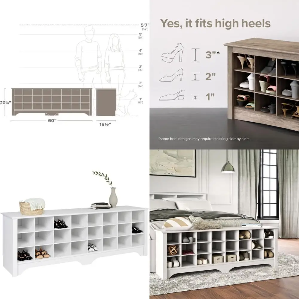 24-Cubby White Shoe…
