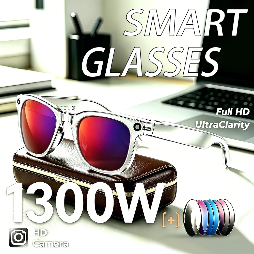 

2026New Fashion Smart Glasses AI Translation Bluetooth Calling HD Camera WIFI Transfer Video Audio Recording Wearable Sunglasses