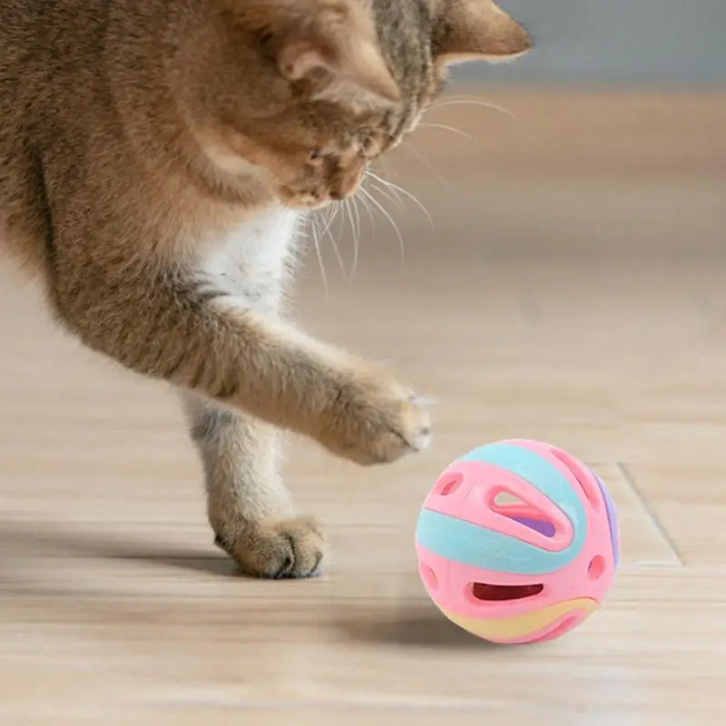 Jingle Bell Cat Toy Interactive Cat Play Toy Bell Toy Hollow Cat Jingle Balls Interactive Cat Toys Kitten Chasing Toys For