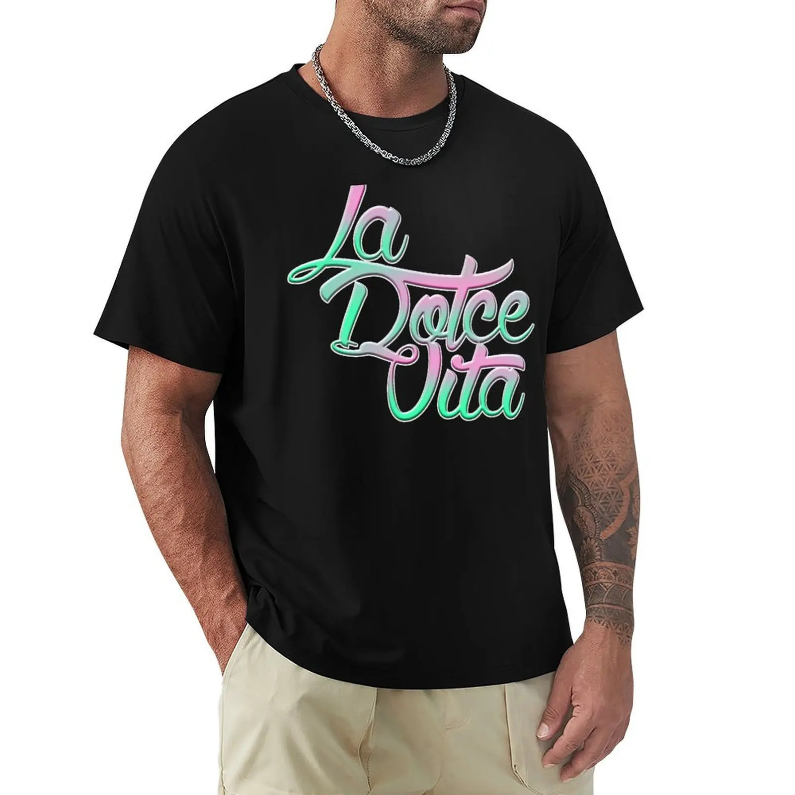

La Dolce Vita T-Shirt cotton graphic tees oversized graphic tee t shirt men 100℅ cotton
