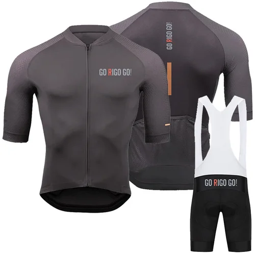 Imagen 2 del producto Go Rigo-Conjunto de ropa de ciclismo para hombre y mujer, juego de maillot y pantalones cortos transpirables con GEL 19D para bicicleta de montaña y todo terreno