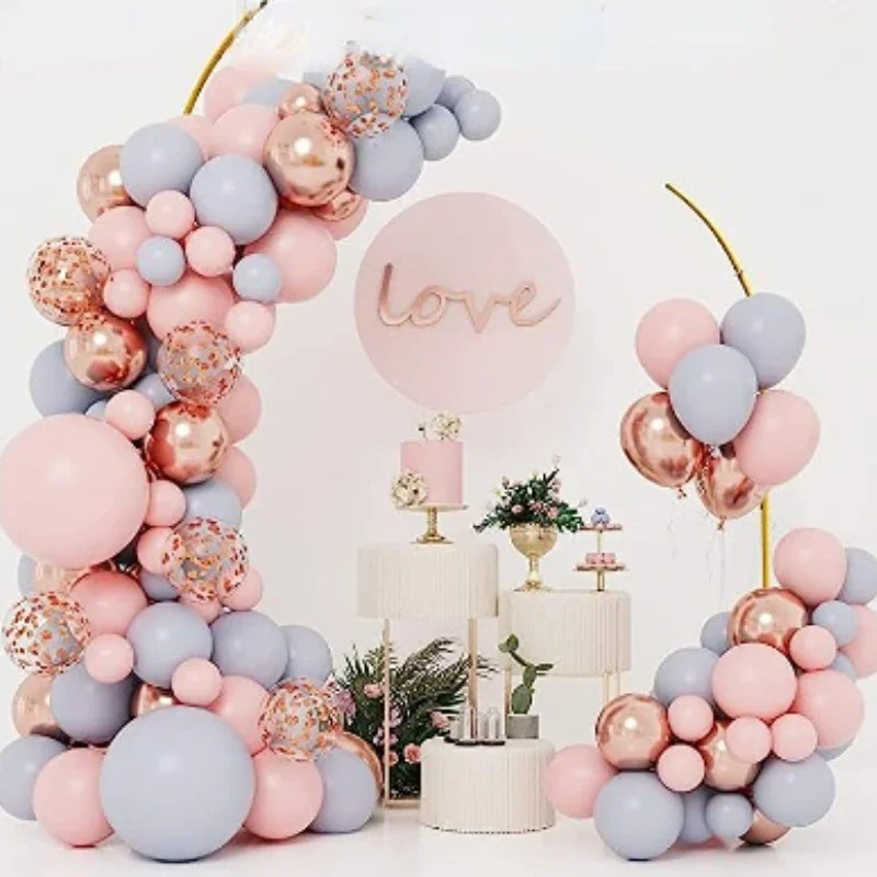 5PCS Flower Arch With Cake Stand Plinth Column Dessert Table Candy Bar Display Rack For Birthday Wedding Baptism Decoration