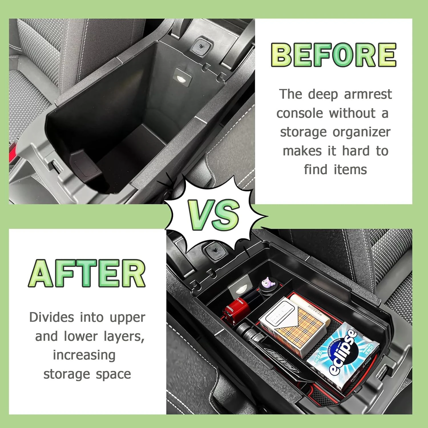 Kptidy Center Console Organizer For GMC Terrain 2018-2023 2024 Car Interior Accessories Console Insert Tray Armrest Storage Box