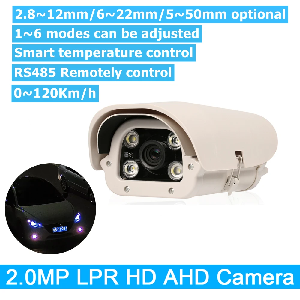 Caméra extérieure LPR AHD 1080P, objectif Varifocal 2mp, reconnaissance de plaque d\'immatriculation pour véhicules, Parking sur autoroute