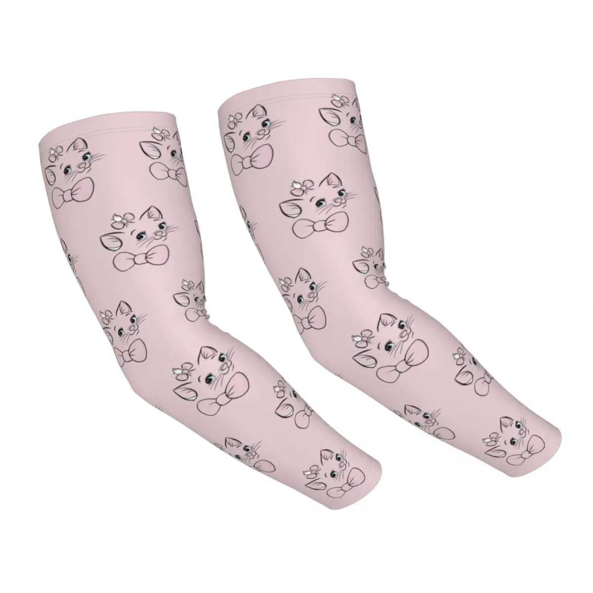Manches de bras de refroidissement personnalisées Marie Cat, Protection contre les UV du soleil, pour femmes et hommes, chat persan mignon, sport, course à pied, tatouage