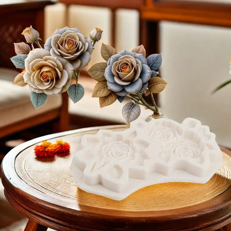 

Цветы и листья, силиконовая форма для сахара, форма для выпечки шоколадного кекса, инструменты для украшения торта из помадки