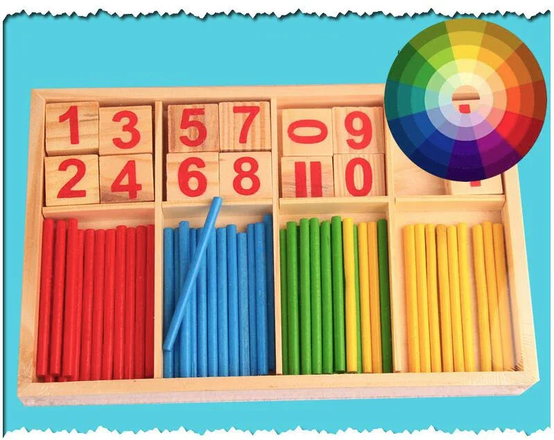 Dziecko Montessori drewniane edukacyjne matematyka liczenie liczb kije materiał obliczenie gra matematyka Puzzle zabawki do wczesnej edukacji