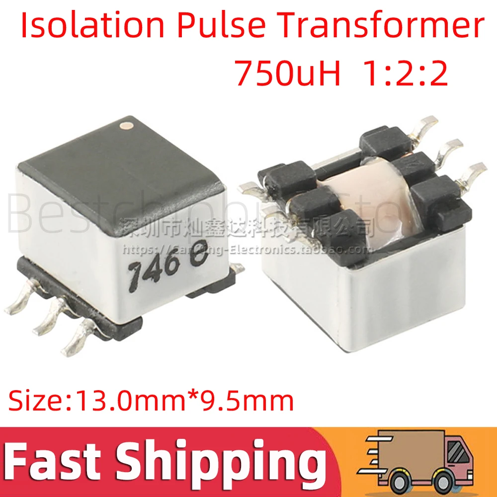 2pcs STP7-746 STP7 746 EP7 Type Signal Isolation Pulse Transformer750uH 1:2:2 Power Supply Transformer