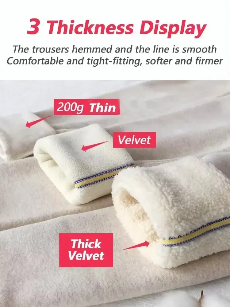 الشتاء النساء طماق القطن المخملية الصوف السراويل الضيقة الإناث يغطي الرجل عالية الخصر الحرارية تمتد سميكة الدافئة طماق للنساء #6