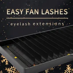 Orchid Beauty 0.03-0.07mm Matte Dark Black Easy Fan Lashes Volume Extension Mega Eyelashes Blooming Fans Eyelash Extension Cilio