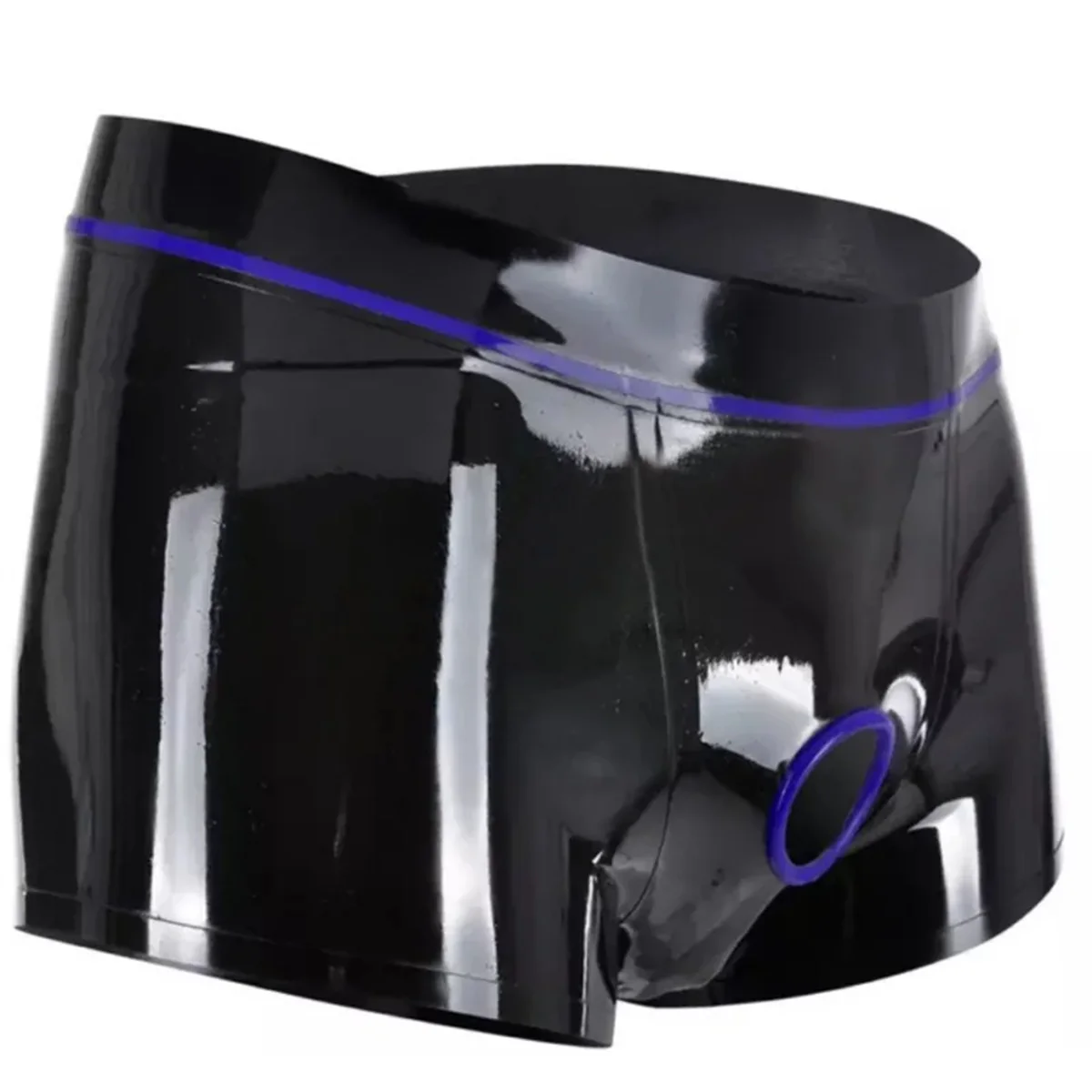 

Latex Boxer Panties Sexy Fetish Rubber Shorts with Front Hole Underwear Handmade Cosplay Costume for Men