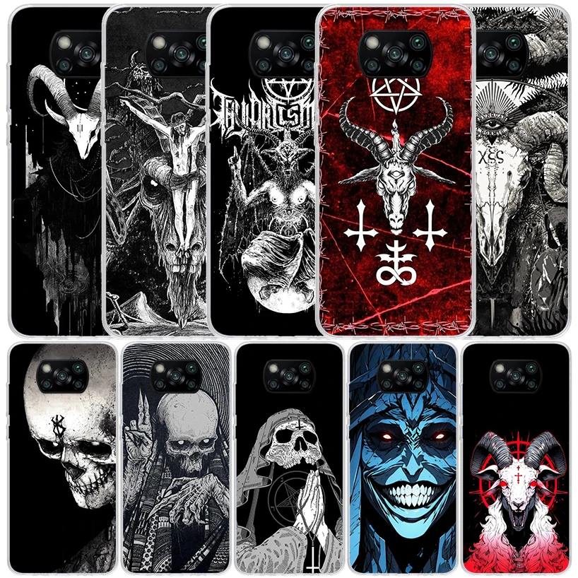 Satanic Goat Satan Devil Phone Case For Xiaomi Poco X6 X5 X4 X3 Nfc F6 F5 Pro F4 Gt F3 F2 F1 M5S M4 M3 M2 Soft TPU Back Cover