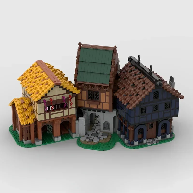 Stadt Street View Moc Bausteine Mittelalterlichen Landschaft Modell Gebäude Technologie Modulare Blöcke Bau Spielzeug Geschenke