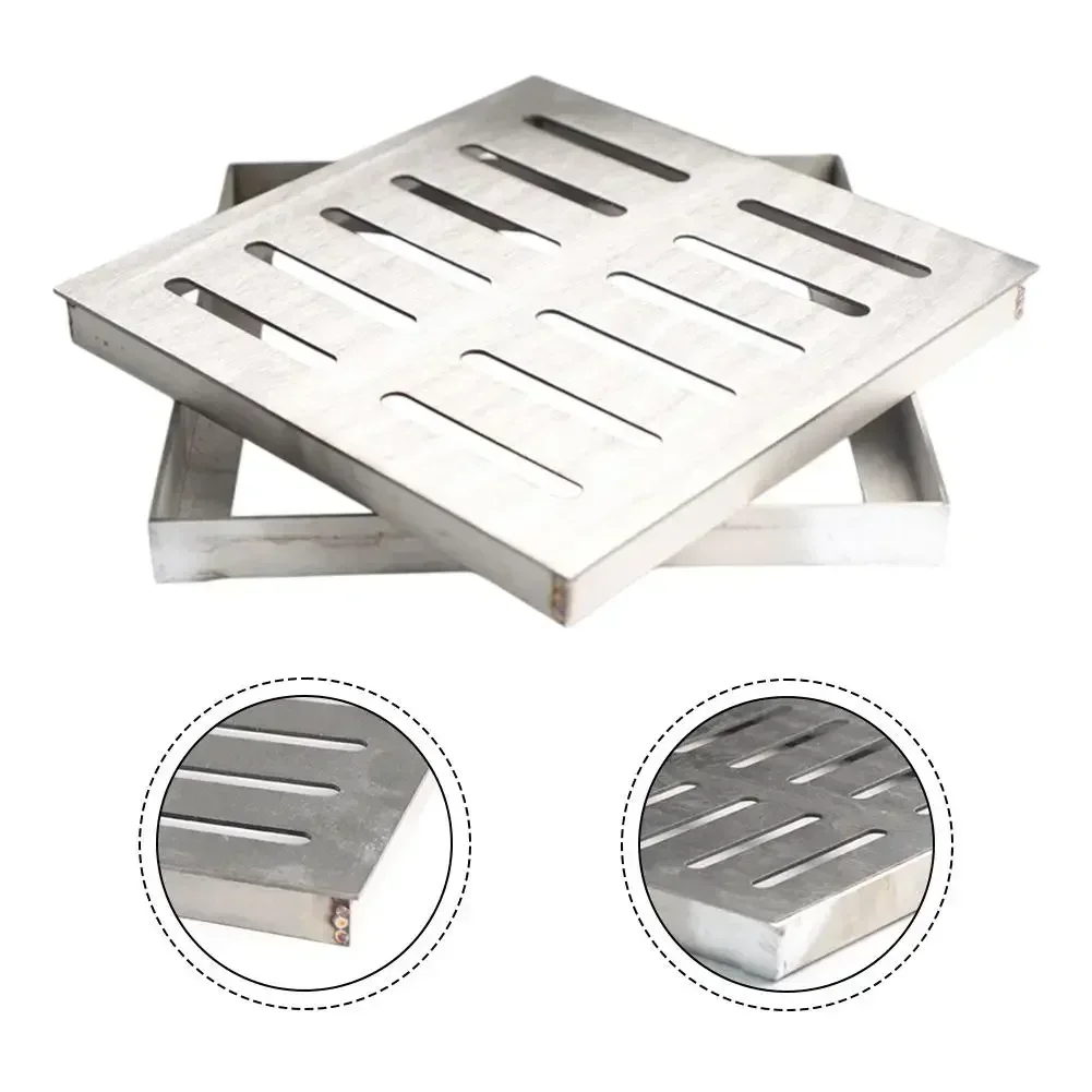 Stainless Steel Drain Grate Outdoor Drainage Cover Rainwater Fast Drainage Channel Grate Square Courtyard Floor Drain With Frame