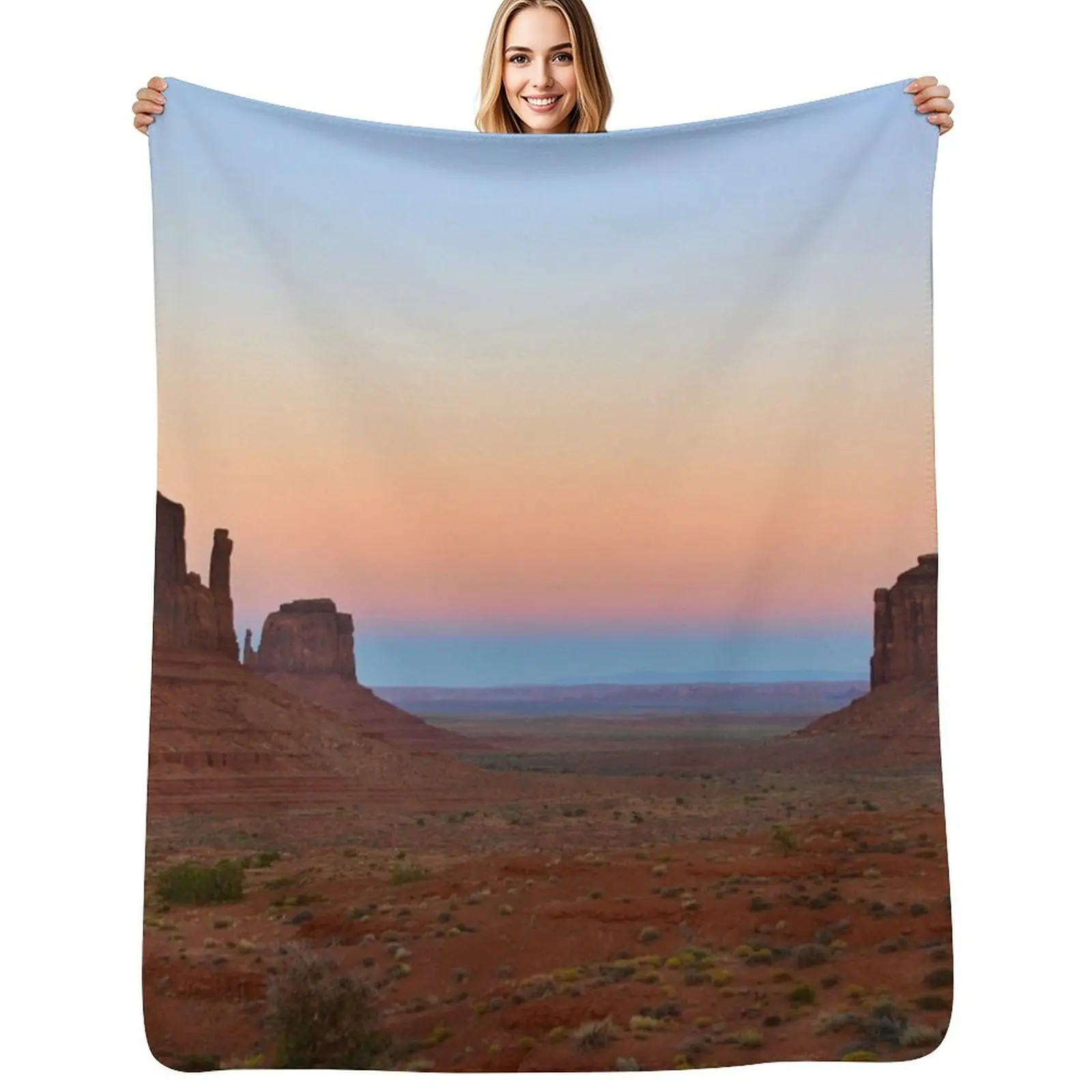 Monument Valley, Navajo Tribal Park, Utah, Arizona Throw Blanket Decorative Soft Throw Blanket for Couch Sofa