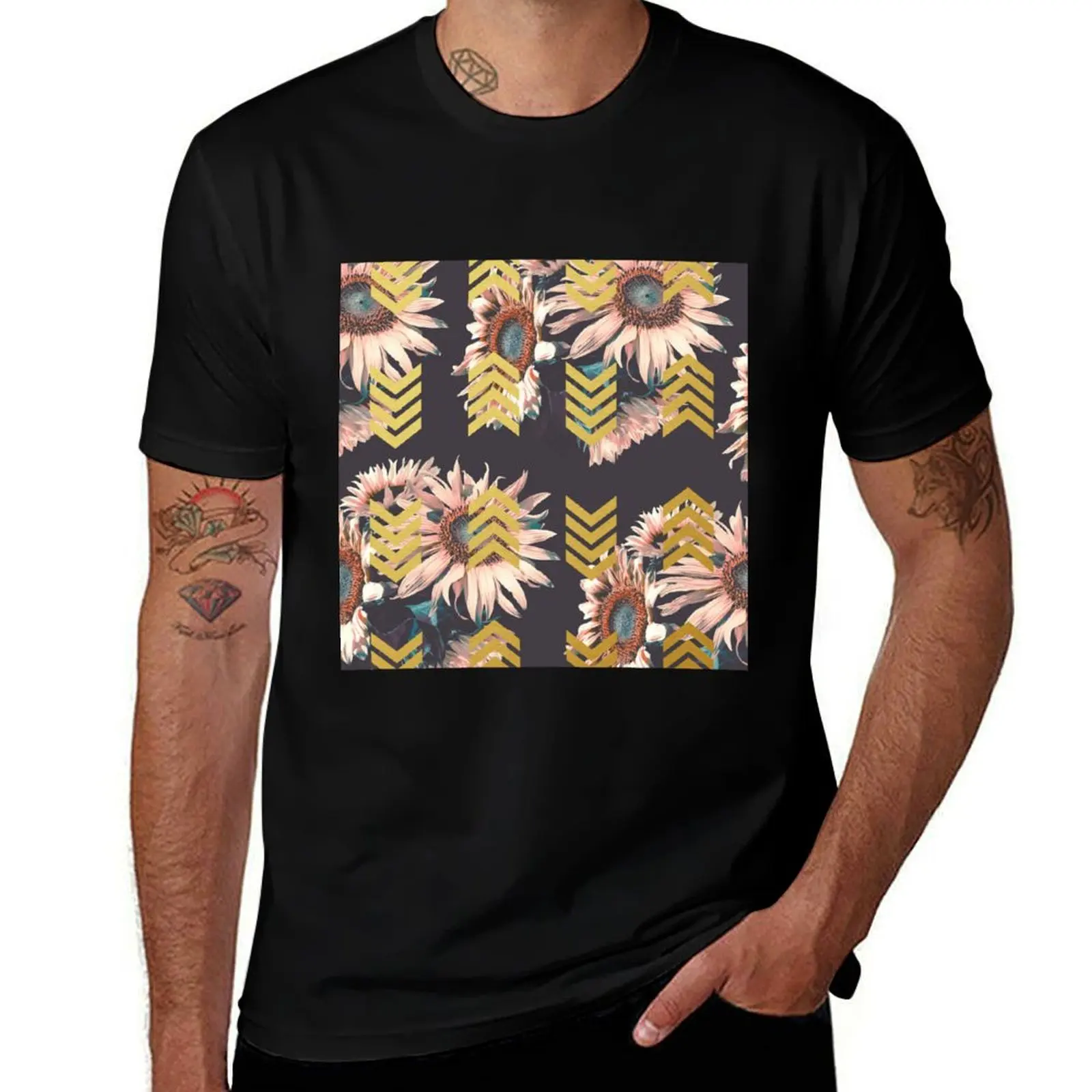 

Gold sunflowers T-Shirt t shirts for man cotton man t shirt designer T-Shirt