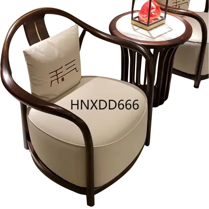 

New Chinese Ebony Leisure Chair Modern Simple Light Luxury Solid Wood Negotiation Sofa Chair