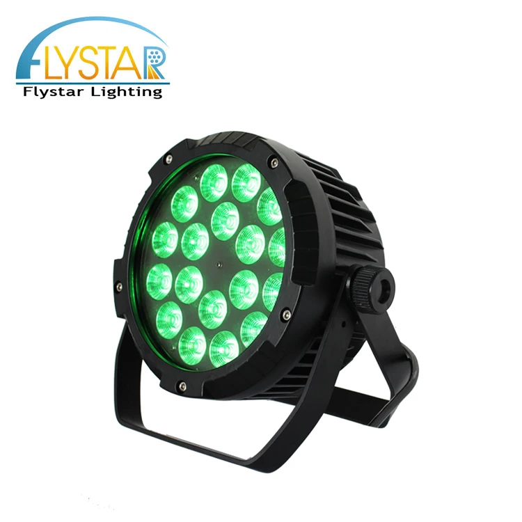 2019 vente chaude DMX 512 mince RGBWA + UV 6in1 plat LED Par projecteurs 18x18 W Powercon éclairage haute Performance
