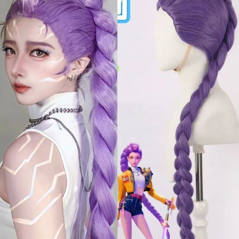 

Heat Resistant Kpop Cosplay Wig Mira Rumi Zoey Demon Hunters Long Synthetic Wigs Purple Black Red Hair Carnival Costume Props
