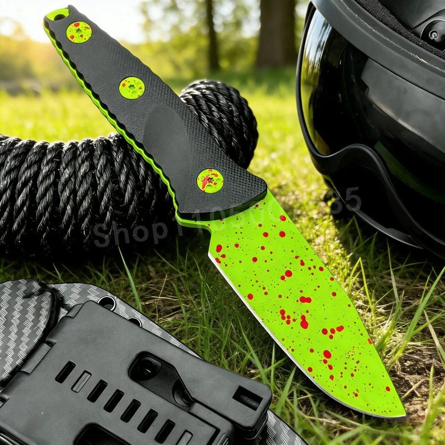 

Высокопрочный прямой нож с лезвием из стали 7Cr13Mov, рукоять из нейлонового волокна, прочный и универсальный, для обеих рук, идеально подходит для кемпинга на природе