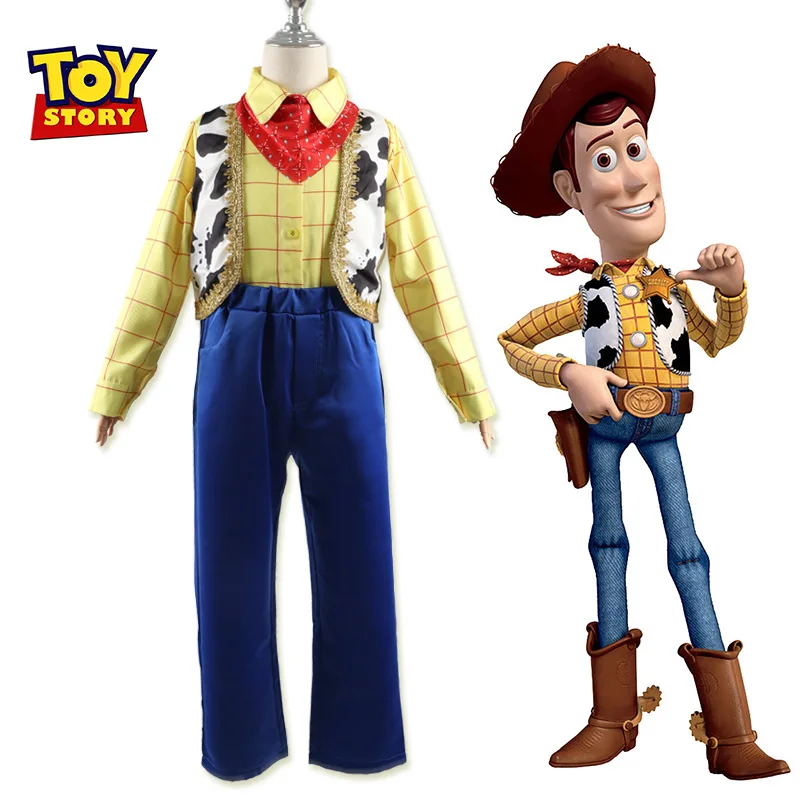 Herren-und Damen hemd Weste Hosen Denim dreiteiliges Set Woody Cosplay Kostüm Halloween Geburtstags feier Outfit