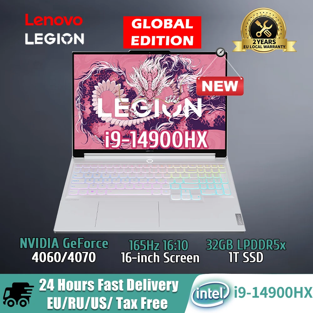 Lenovo LEGION Y9000X Gaming Laptop Intel Core i9-14900HX NVIDIA GeForce RTX 4060/4070 32GB DDR5 1T SSD 16-inch 165Hz Notebook PC