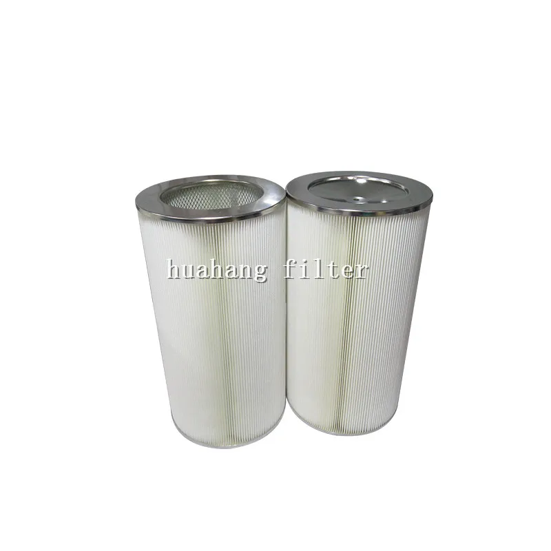 Industrial Self Cleaning air Filter Custom 375*670 Polyester Fabric Cylindrical Air Filter Cartridge