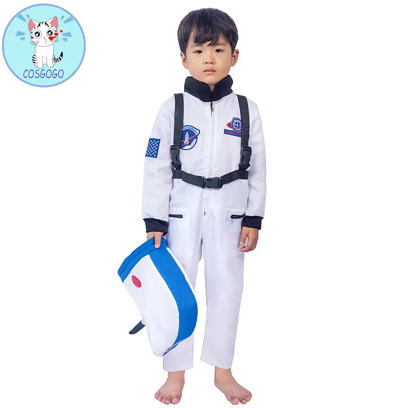 COSGOGO Children's Astronauts Children's Clothing Space Suits Cos Clothing Children's Pilot Uniforms Cosplay Costumes Space