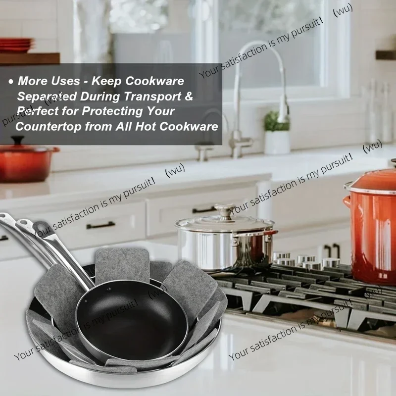 Pot Pan Felt Protectors Divider Pads Heat Resistant Prevent Scratching Separate Mat Surfaces For Cookware Kitchen Tool
