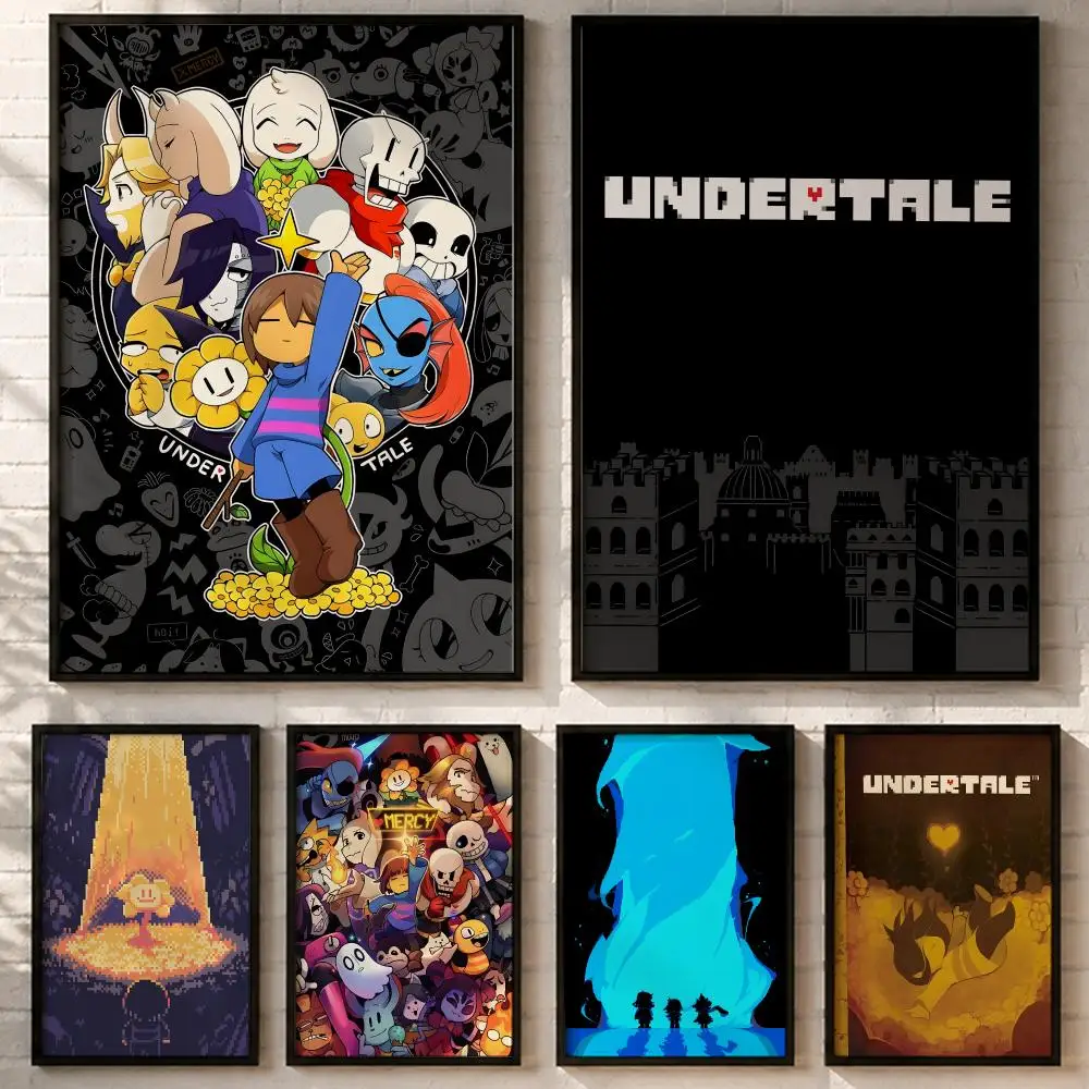 Video Game Undertale Poster HD poster wall art self-stick no-residue for home cafe office great gift